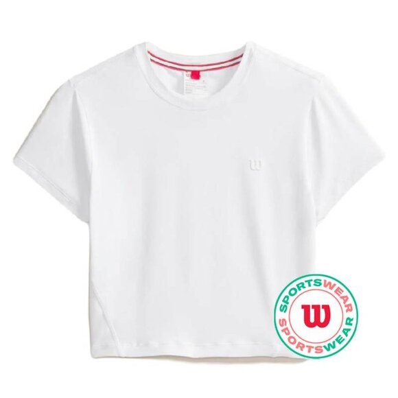 Wilson White Cropped Match Point Athletic Top – Size M - Picture 2 of 8
